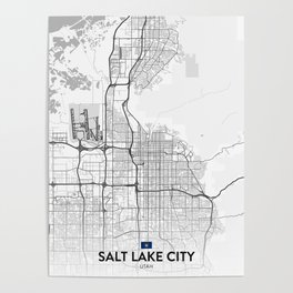 Salt Lake City, Utah, United States - Light City Map Poster