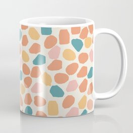 Ink Dot Mosaic Pattern Teal Pink Cantaloupe Coffee Mug