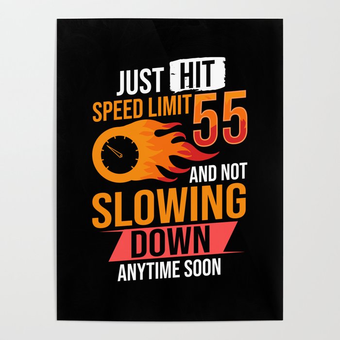 Speed Limit Sign Race Car Racer Street Racing Poster