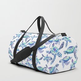 Turtles in Aqua and Blue Duffle Bag
