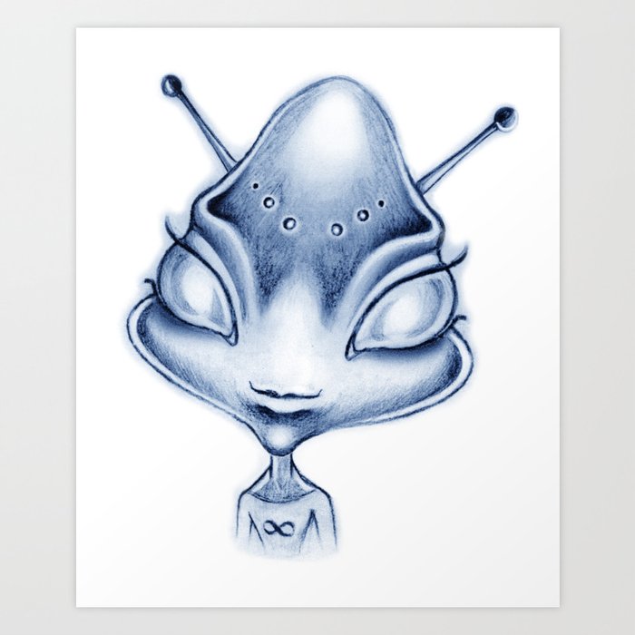 Celeste Alien Sketch Art Print By Sandygrafik Society6