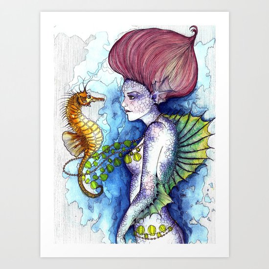 the seahorse's friend Art Print