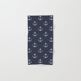 Yacht style. Anchor. Navy blue. Hand & Bath Towel