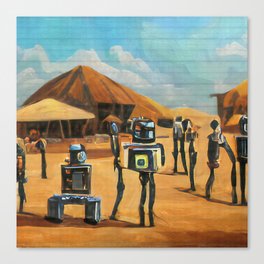 African robot party AI painting Canvas Print