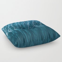 Minimalist Wave Patterns – Oceanscape Photography Floor Pillow