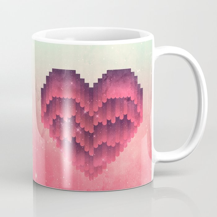 Aesthetic Hypnotic Brown Hearts Coffee Mug by Simple Decor