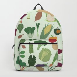 Vegetables Backpack | Tomato, Garlic, Asparagus, Shallot, Eggplant, Leek, Spinach, Artichoke, Cauliflower, Pepper 