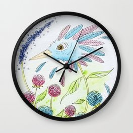 Flower-bird Wall Clock
