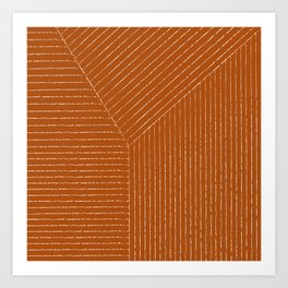 Lines (Rust) Kunstdrucke | Lines, Pattern, Curated, Holiday, Red, Minimalist, Boho, Lineart, Midcenturymodern, Minimal 