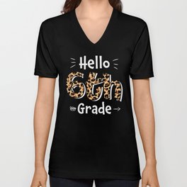 Hello 6th Grade Back To School V Neck T Shirt