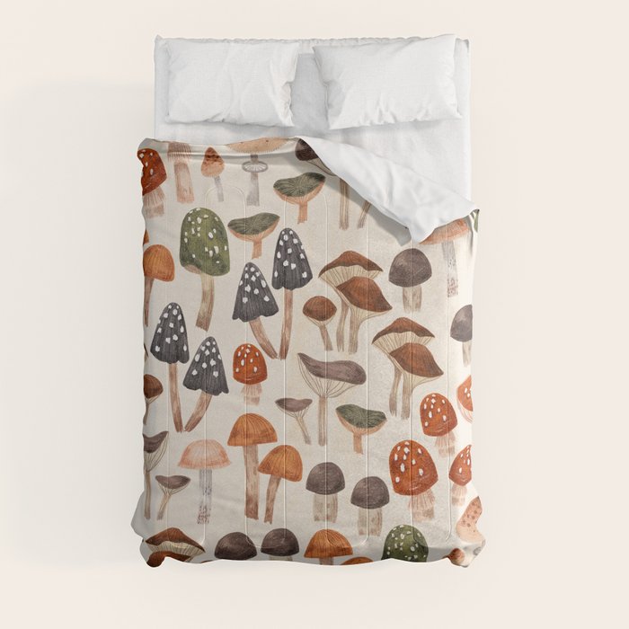Mushrooms Comforter by Iz Ptica Society6