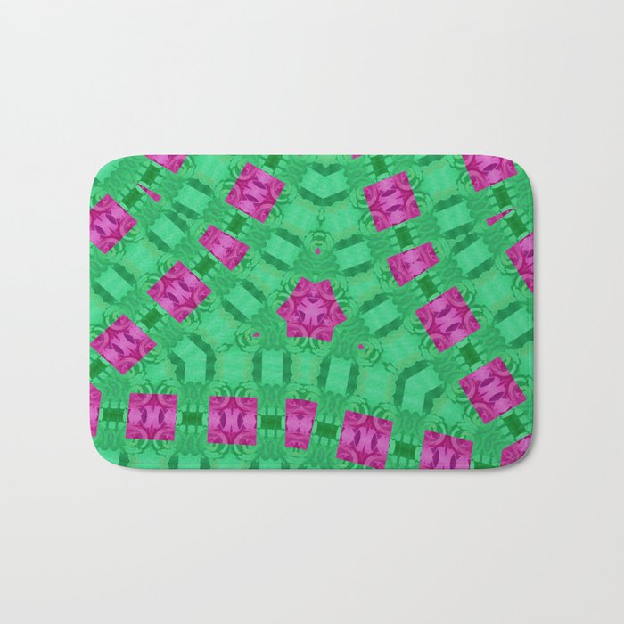 Pink and green tones structured ... Bath Mat