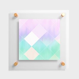 Modern Lilac Lavender Pink  Teal Watercolor Geometrical Brushstrokes Ombre Floating Acrylic Print