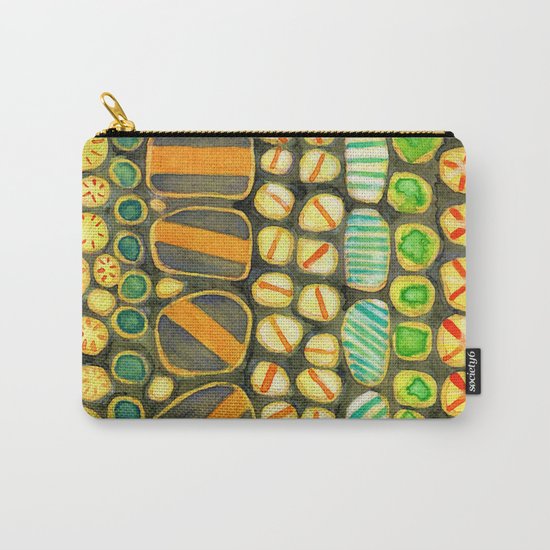 Vintage Decorated Round Shapes Pattern Carry-All Pouch