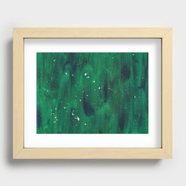Green and Blue Splatter Recessed Framed Print