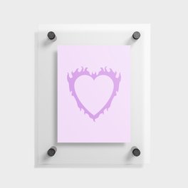 Purple Flame Heart Floating Acrylic Print