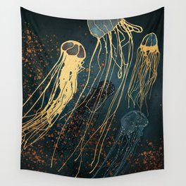 Metallic Jellyfish Wall Tapestry