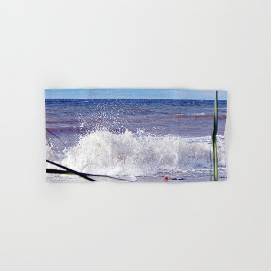 Wave Crashing onto the Beach Hand & Bath Towel