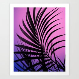 Simple palm leaves paradise with gradient Art Print