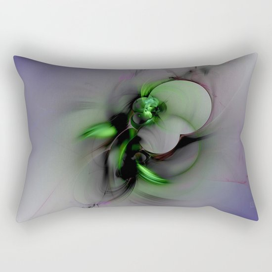 Abstract in Black and Green Rectangular Pillow