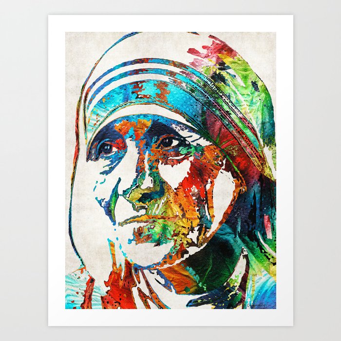 Mother Teresa Tribute by Sharon Cummings Art Print