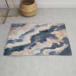 All that Shimmers – Gold + Navy Geode Area & Throw Rug