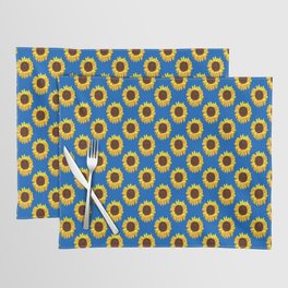 Energizing Yellow Sunflower Polka Dot Pattern Placemat