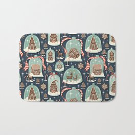 Gingerbread Village Bath Mat | Gingerbread, Vintagechristmas, Digital, Holiday, Pattern, Vintageholiday, Graphicdesign, Retroholiday, Curated, Reindeer 