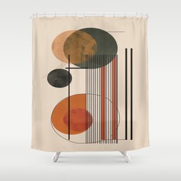 Elegance in Simplicity Mid-Century Geometric Mastery Shower Curtain
