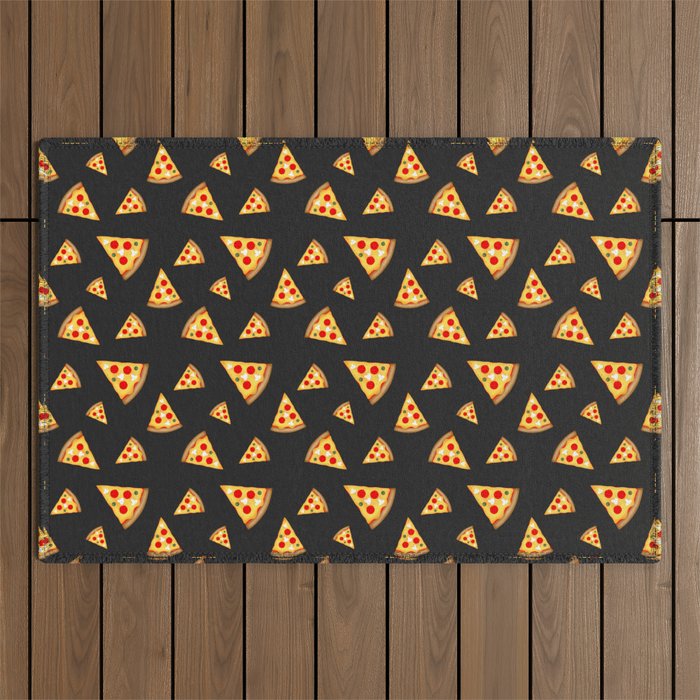 Cool and fun pizza slices pattern Outdoor Rug