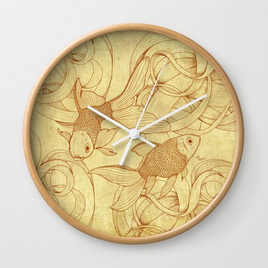 Vintage Goldfishes Wall Clock