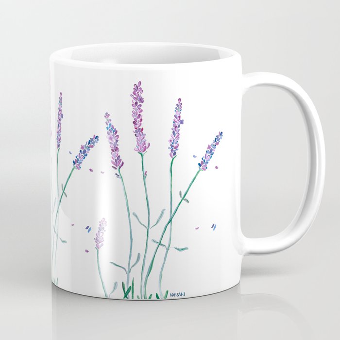 Watercolor Lavender Coffee Mug by Raquel Arasaki