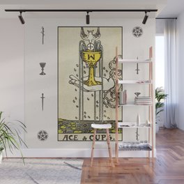 ACE OF CUPS / WHITE Wall Mural