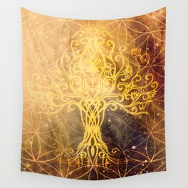 Phoenix Guarding Tree Of Life Wall Tapestry
