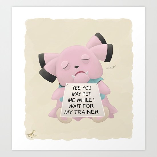 Waiting Snubbull Art Print