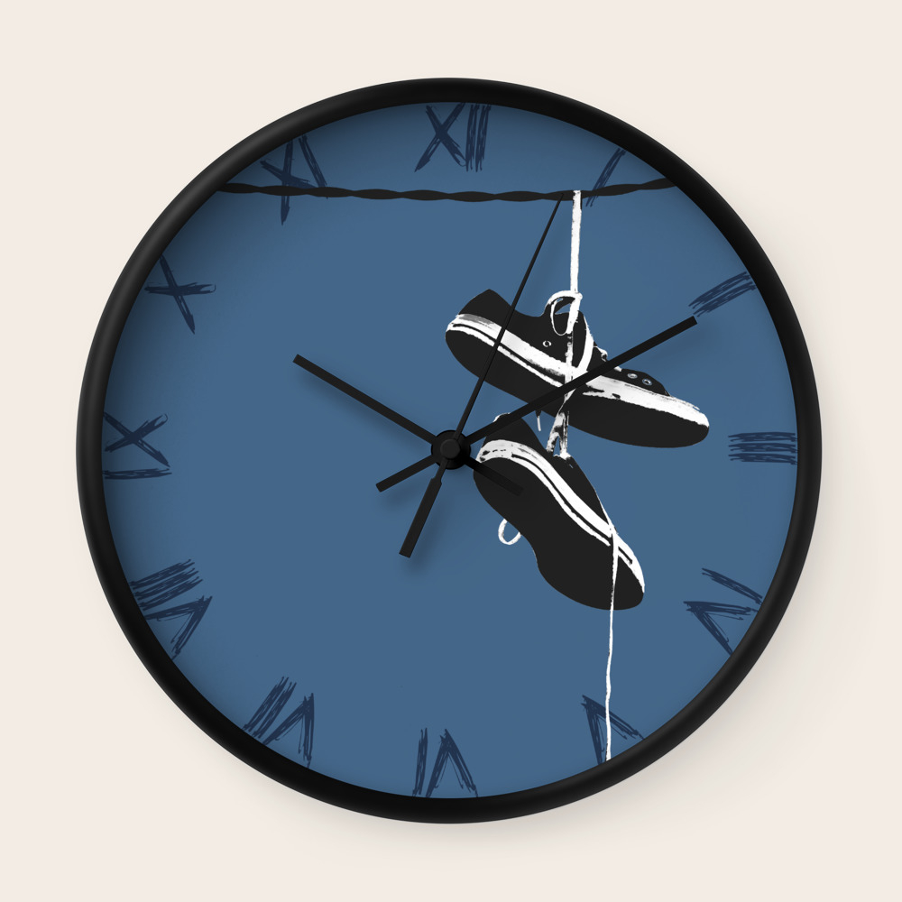 None Chucks Wall Clock By Jeremyboland Society6