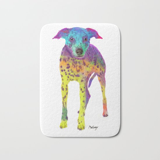 Colorful Dalmatian Bath Mat