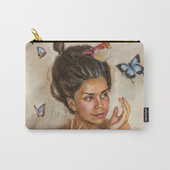 Girl with butterflies Carry-All Pouch