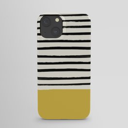 Mustard Yellow & Stripes iPhone Case