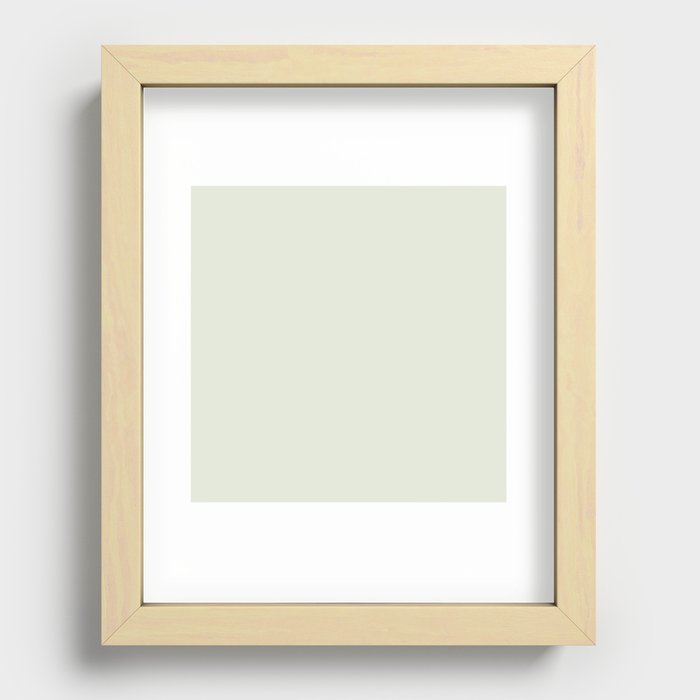 Spinach White light soft sage green solid color modern abstract pattern  Recessed Framed Print