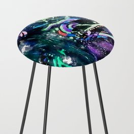  Abstract Woman in Neon Lights Counter Stool