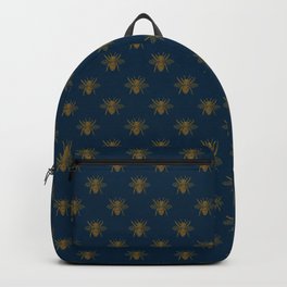 Vintage Midnight Blue and Golden Honey Bee Backpack | Bee, Graphicdesign, Digital, Midnight, Bluebees, Goldenbee, Midnightblue, Goldbees, Goldenbees, Honey 