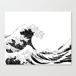 The great wave off Kanagawa - Black Canvas Print