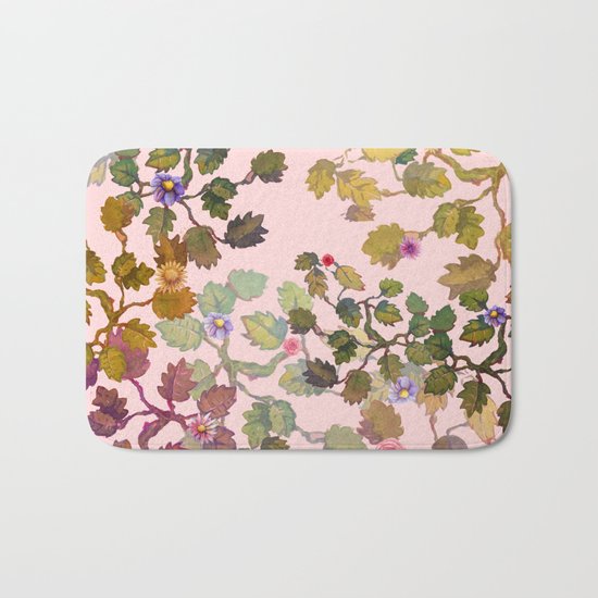pink nature garden Bath Mat