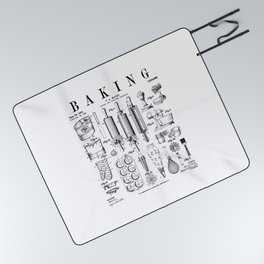Baking Cooking Baker Pastry Chef Kitchen Vintage Patent Picnic Blanket