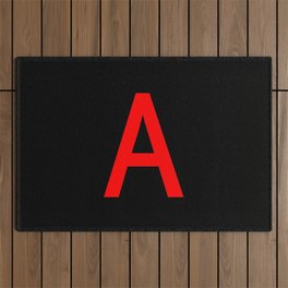 LETTER A (RED-BLACK) Outdoor Rug