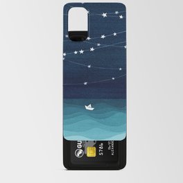 Garlands of stars, watercolor teal ocean Android Card Case