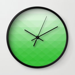 Gradient of green geometric shapes Wall Clock
