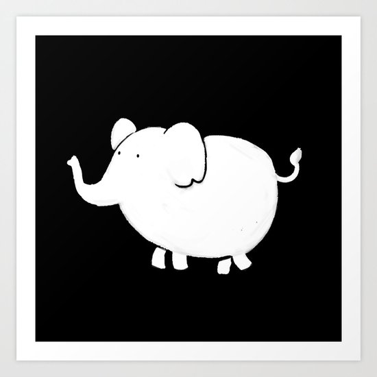 White Elephant Art Print