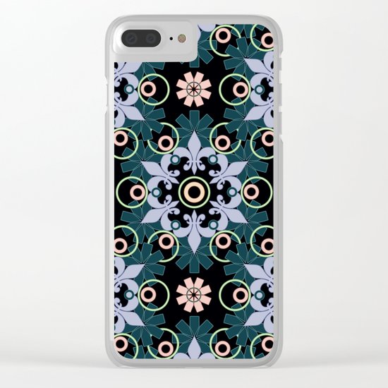 Abstract Oriental pattern on a black background. Clear iPhone Case